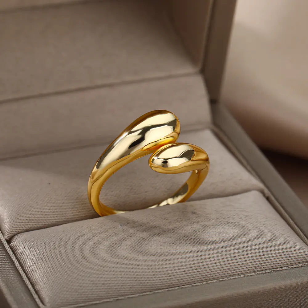 Geometric Gold Ring with Unique Design for Women