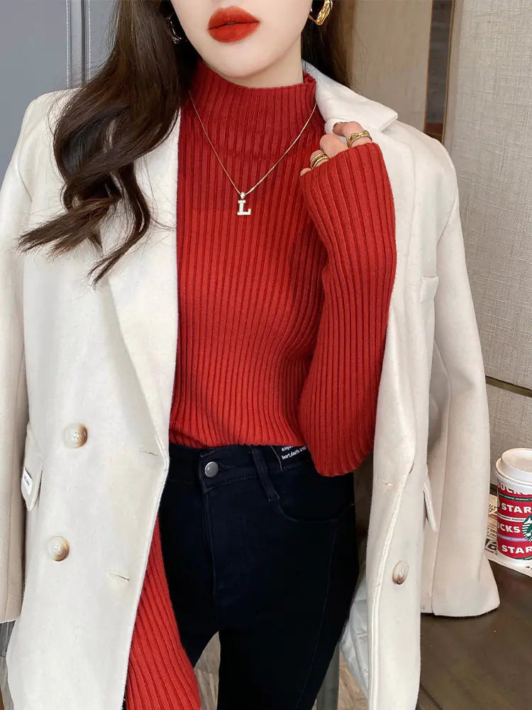 2023 Women's Winter Versatile High Neck Knit Top