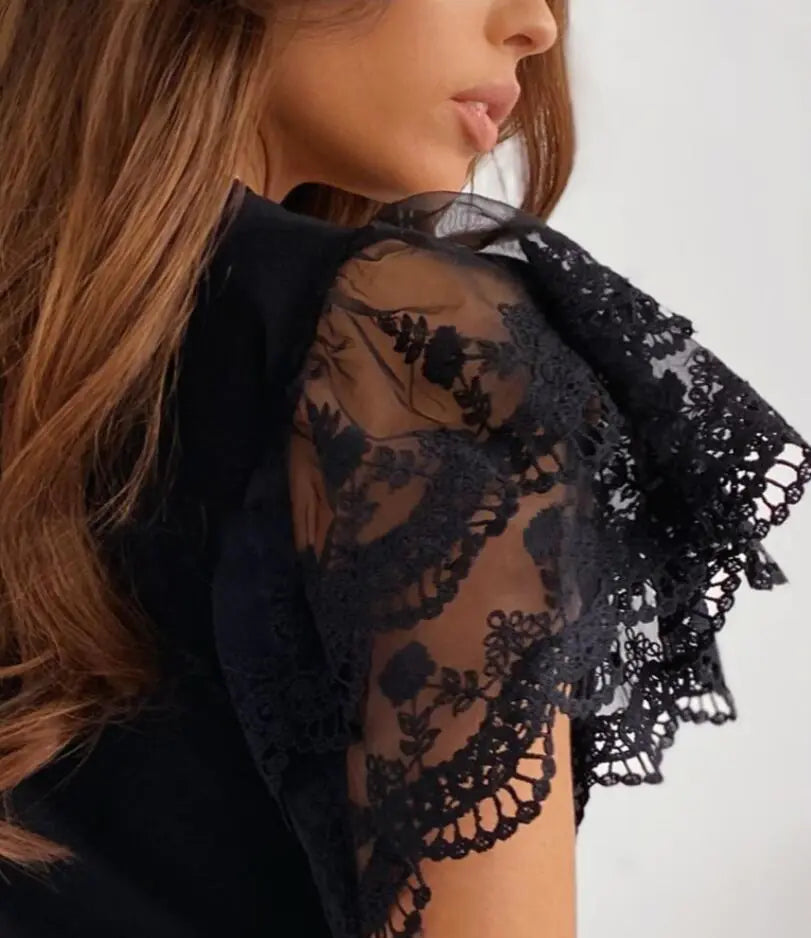 Lace Short Sleeve Top