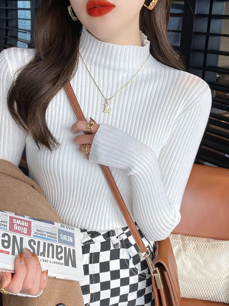 2023 Women's Winter Versatile High Neck Knit Top
