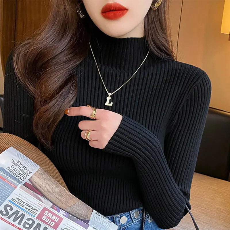2023 Women's Winter Versatile High Neck Knit Top