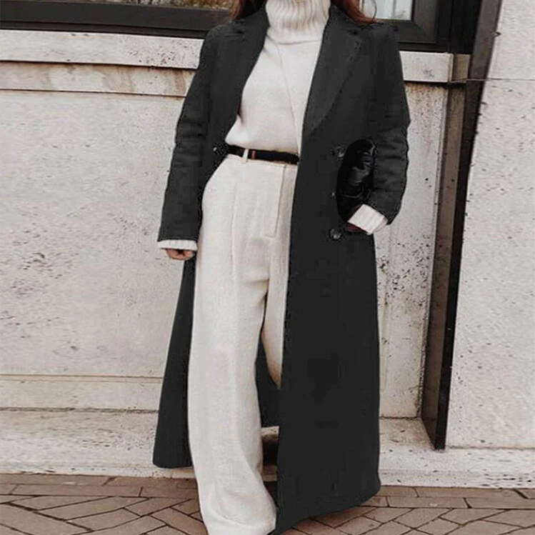 Women's  Slim Fit Woolen Trench Coat